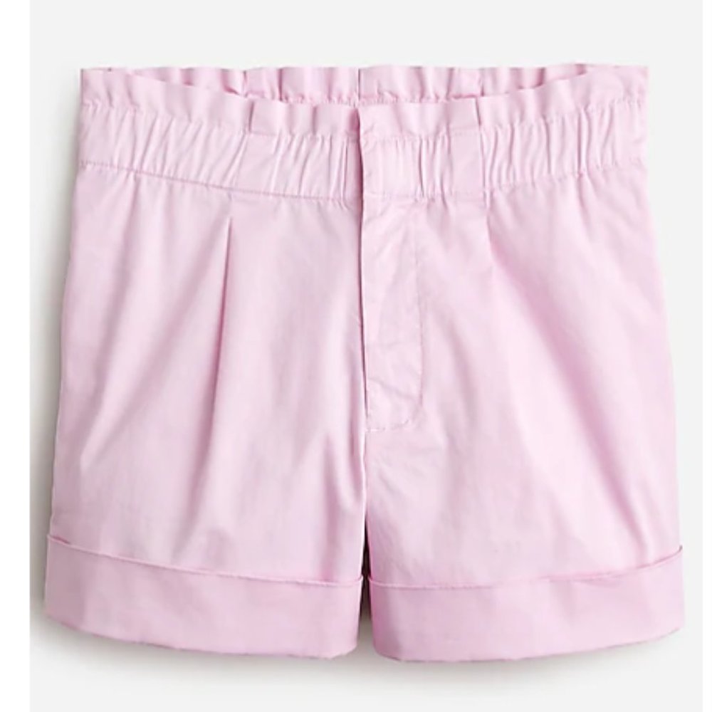 High-Rise Paper Bag Short in Lightweight Chino